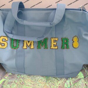 Stoney Clover Blue Tote Bag Large Custom SUMMER Patch Pineapple New With Tags